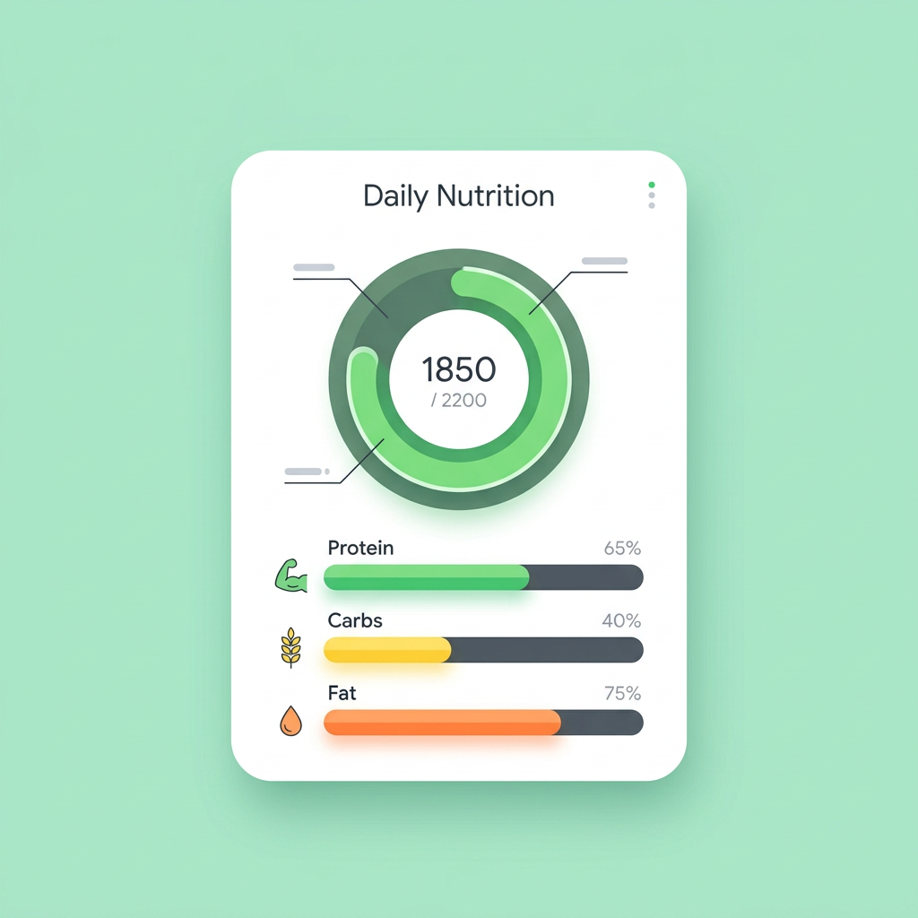 Chart of calories and macronutrients